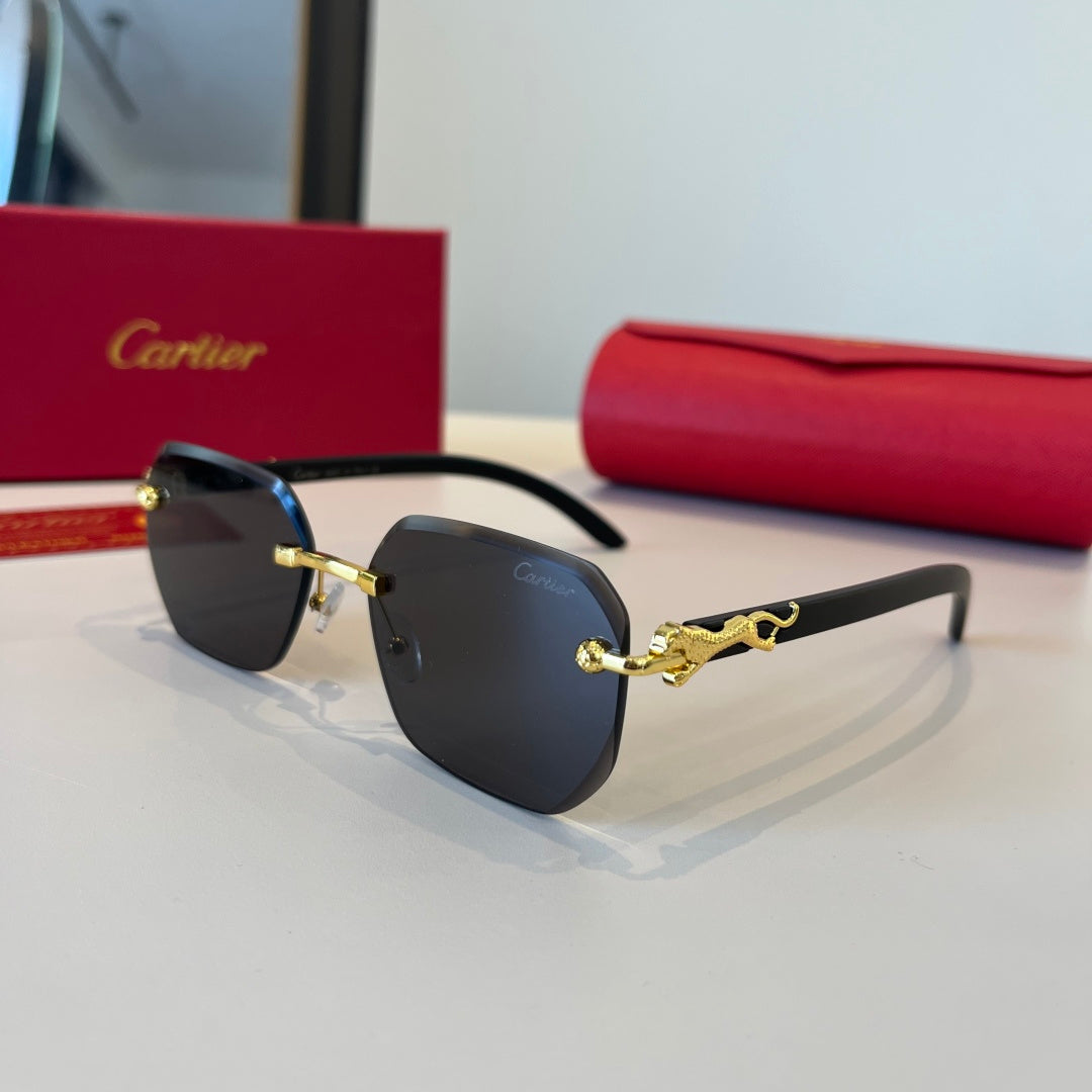 Cartier Lightweight Metal Rimless Silver Lens Sunglasses for Men & Wo - 998261 - detail image 3
