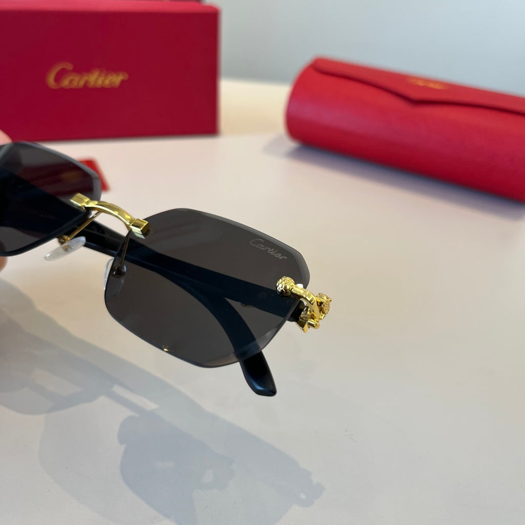 Cartier Lightweight Metal Rimless Silver Lens Sunglasses for Men & Wo - 998261 - detail image 8