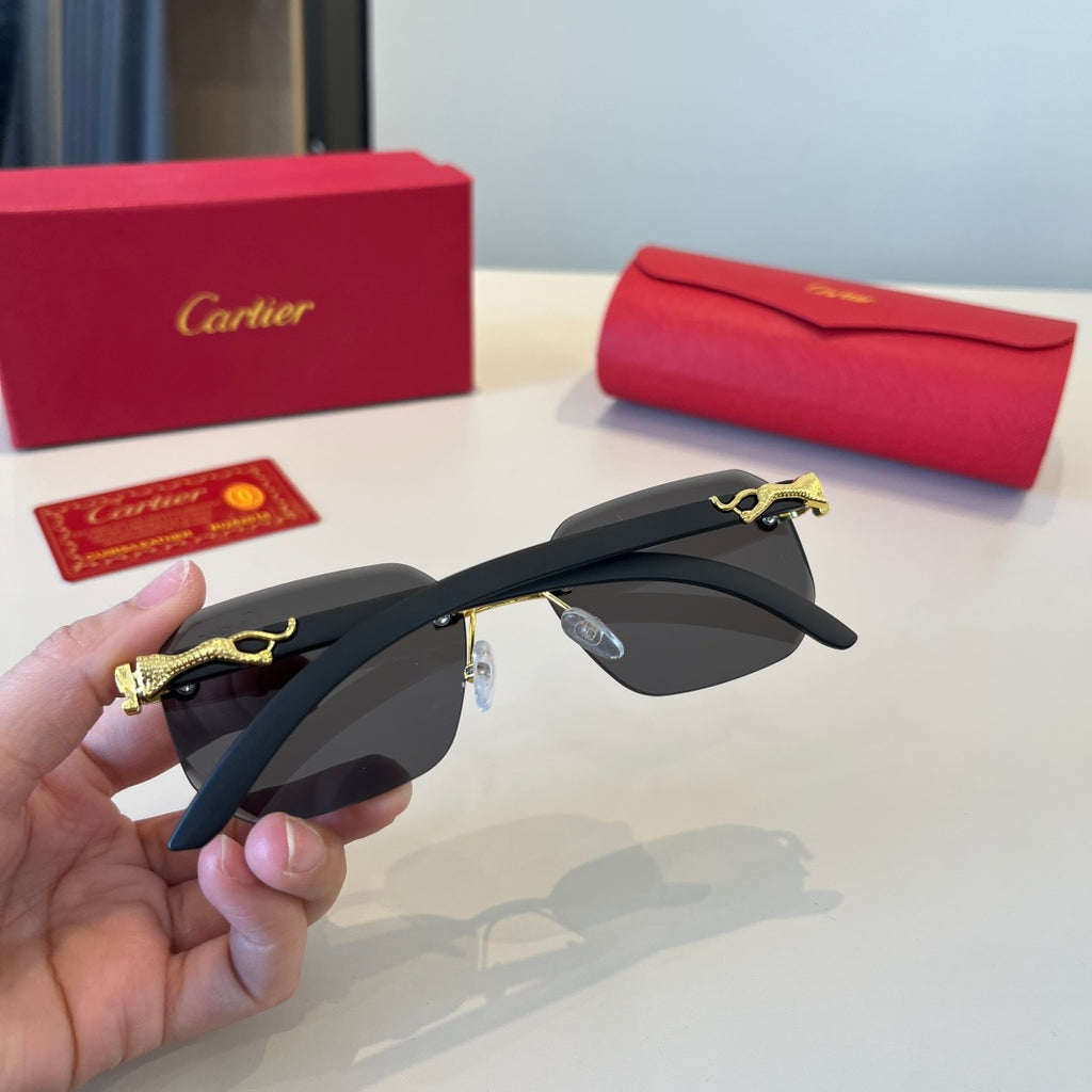 Cartier Lightweight Metal Rimless Silver Lens Sunglasses for Men & Wo - 998261 - detail image 7