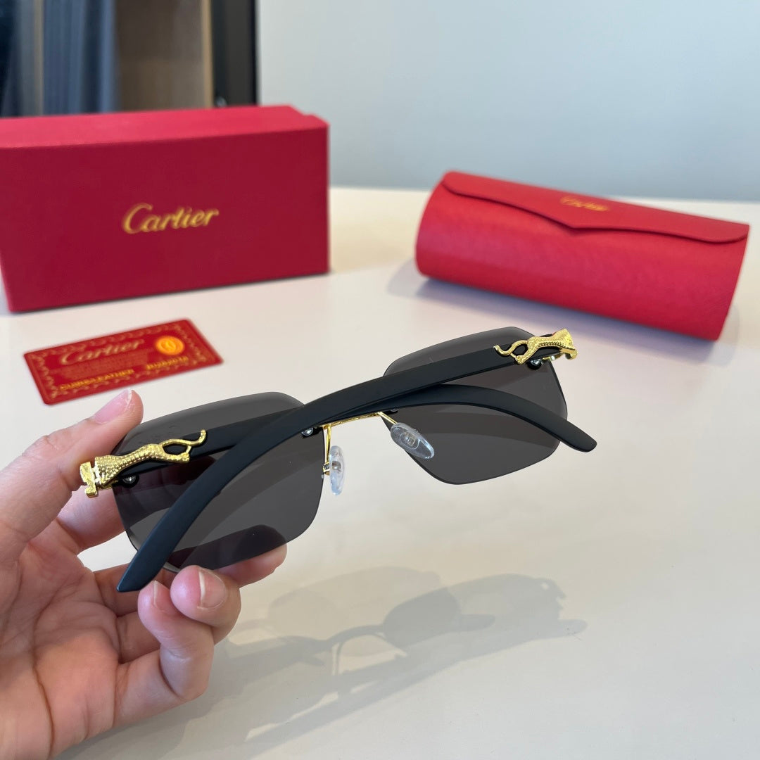 Cartier Lightweight Metal Rimless Silver Lens Sunglasses for Men & Wo - 867182 - detail image 7