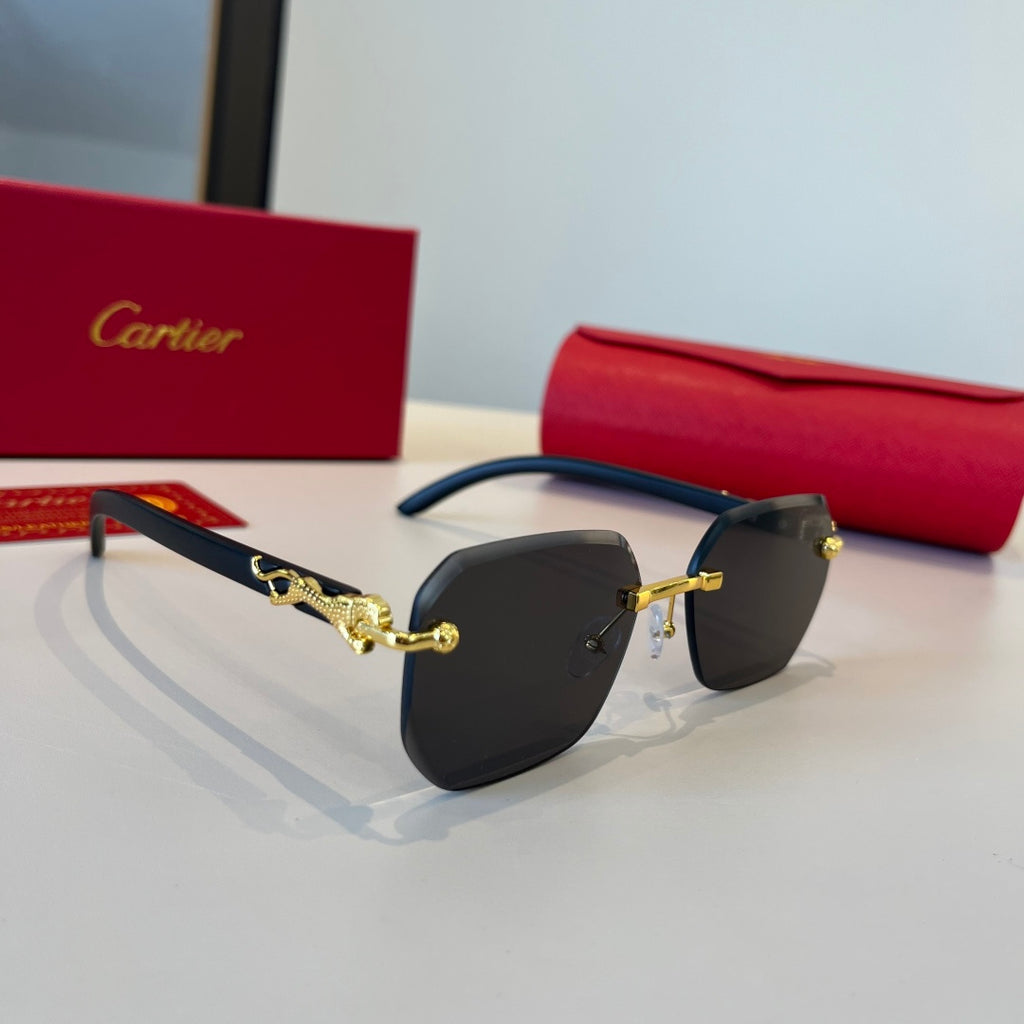 Cartier Lightweight Metal Rimless Silver Lens Sunglasses for Men & Wo - 998261