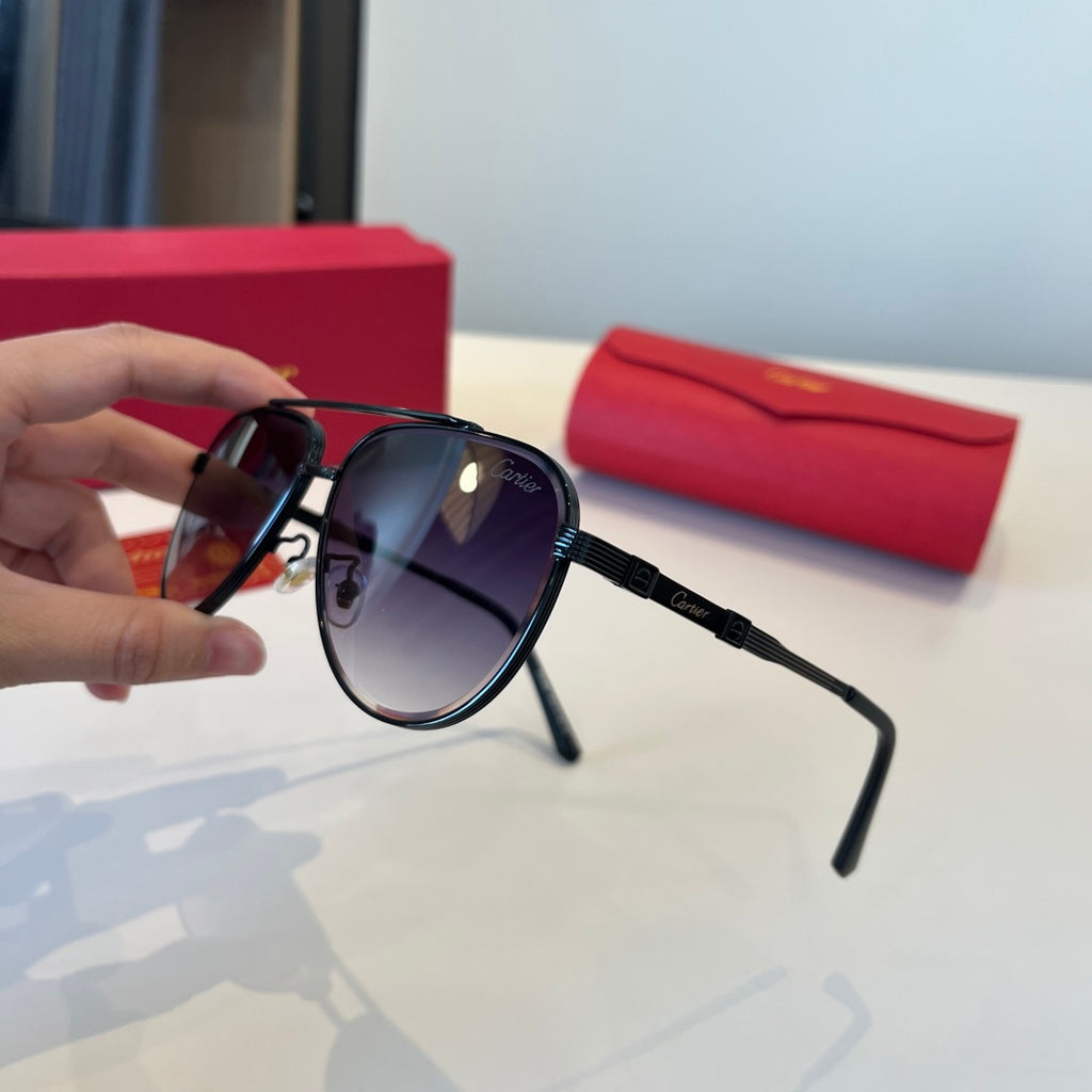Cartier Lightweight Metal Rimless Silver Lens Sunglasses for Men & Wo - 998262 - detail image 4