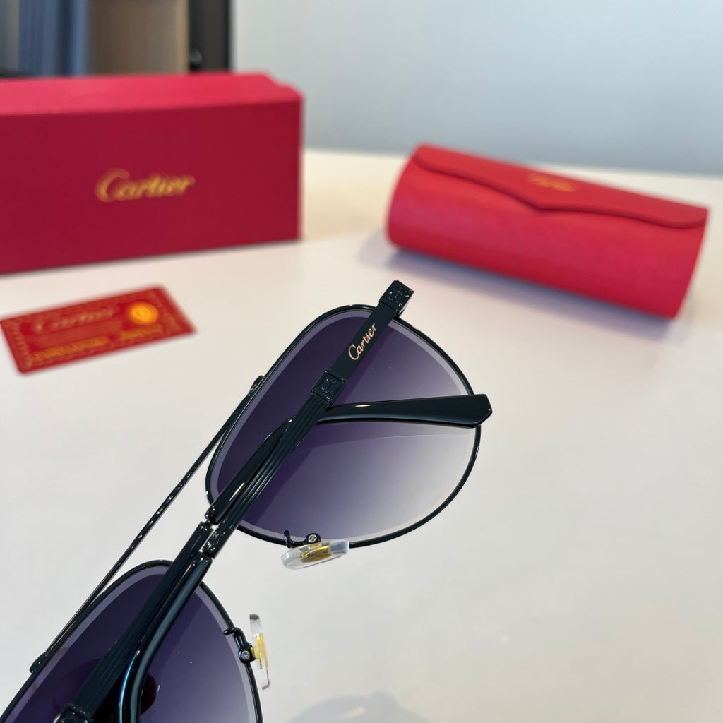 Cartier Lightweight Metal Rimless Silver Lens Sunglasses for Men & Wo - 867183 - detail image 8