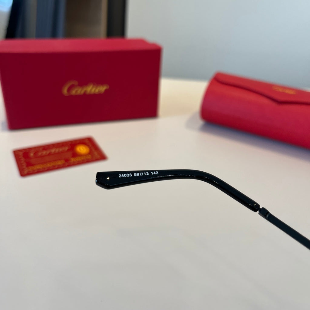 Cartier Lightweight Metal Rimless Silver Lens Sunglasses for Men & Wo - 867183 - detail image 6