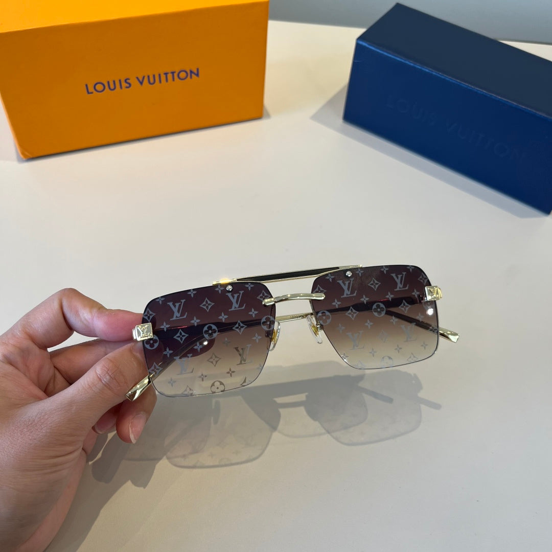 Louis Vuitton Metal Aviator Brown Lens Sunglasses for Men & Women - 997409 - detail image 11