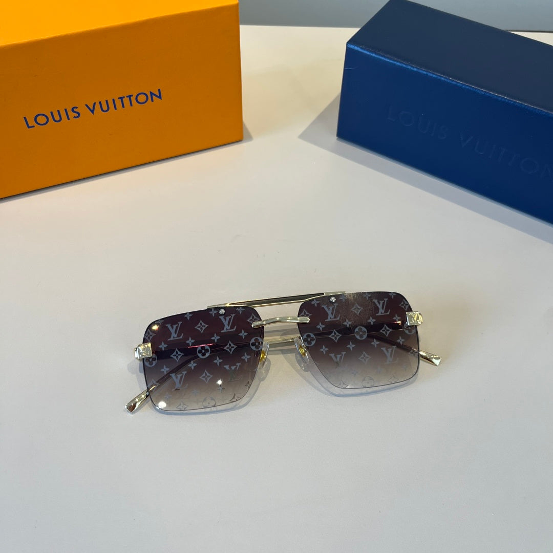 Louis Vuitton Metal Aviator Brown Lens Sunglasses for Men & Women - 997409 - detail image 10