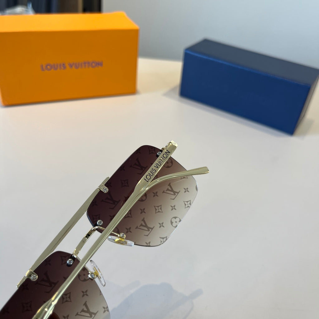 Louis Vuitton Metal Aviator Brown Lens Sunglasses for Men & Women - 997409 - detail image 7