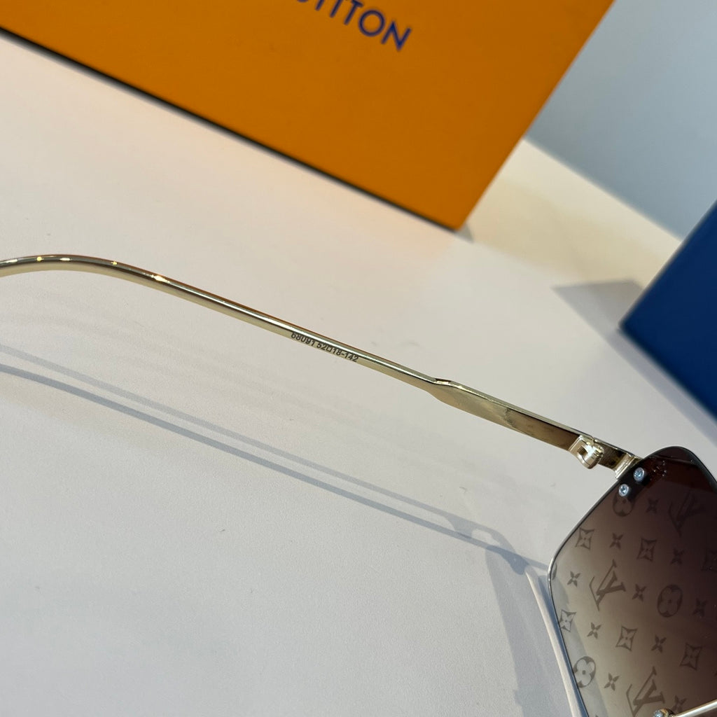 Louis Vuitton Metal Aviator Brown Lens Sunglasses for Men & Women - 997409 - detail image 5