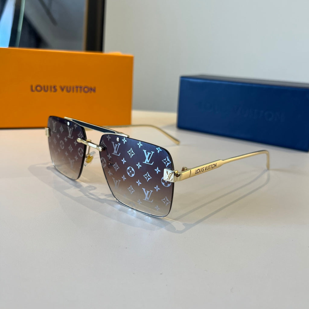Louis Vuitton Metal Aviator Brown Lens Sunglasses for Men & Women - 997409 - detail image 3
