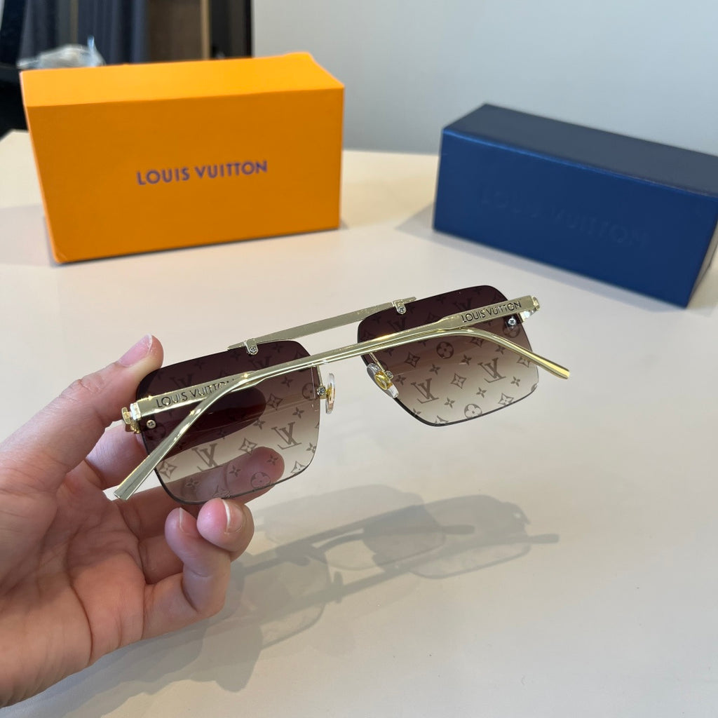 Louis Vuitton Metal Aviator Brown Lens Sunglasses for Men & Women - 997409 - detail image 8