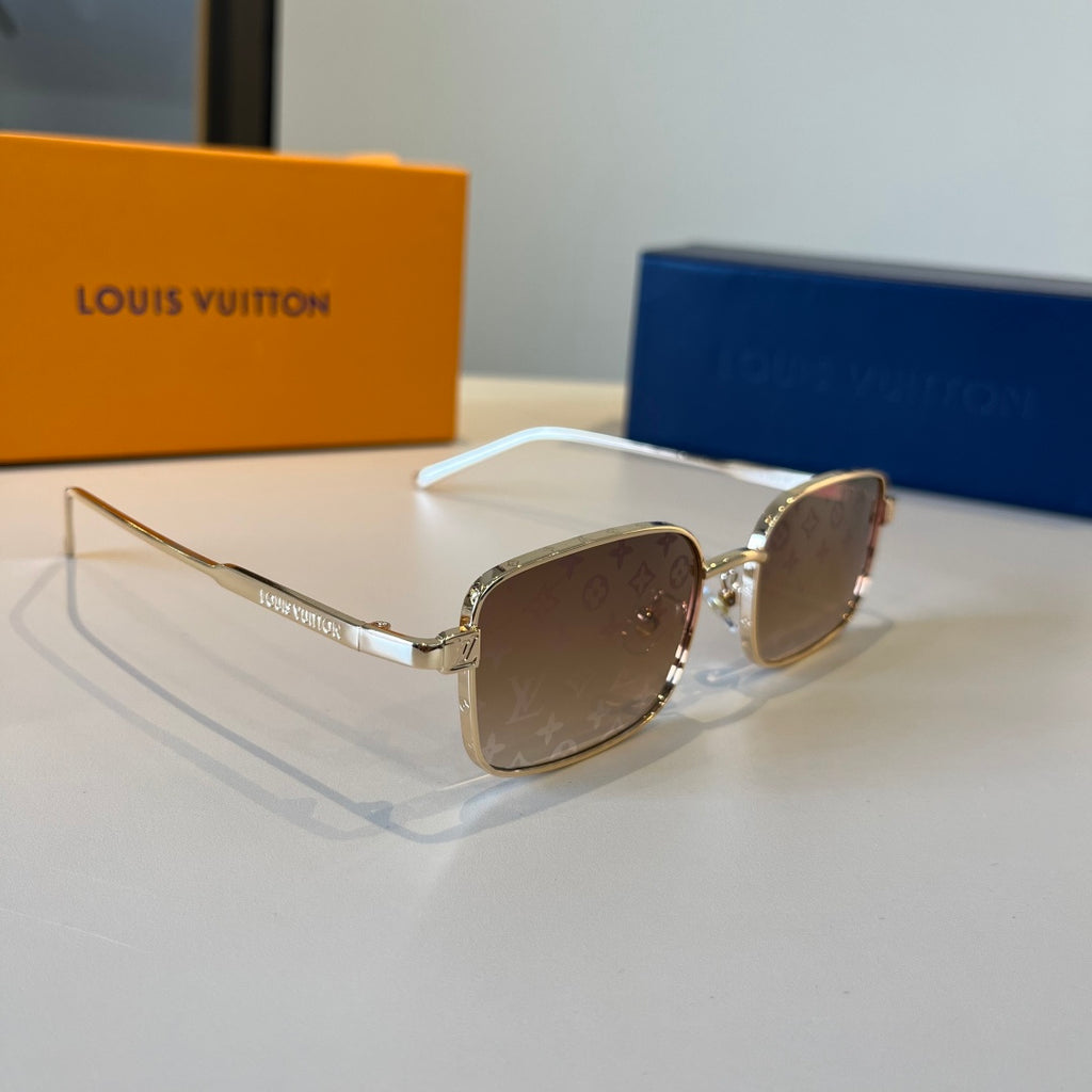 Louis Vuitton Metal Fashion Brown Lens Sunglasses for Men & Women - 997411