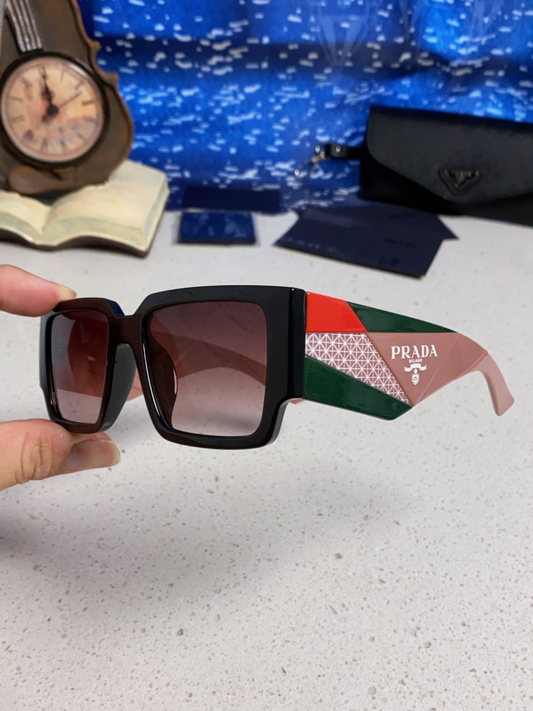 Prada Fashion Red Lens Sunglasses for Men & Women - 382721 - detail image 6