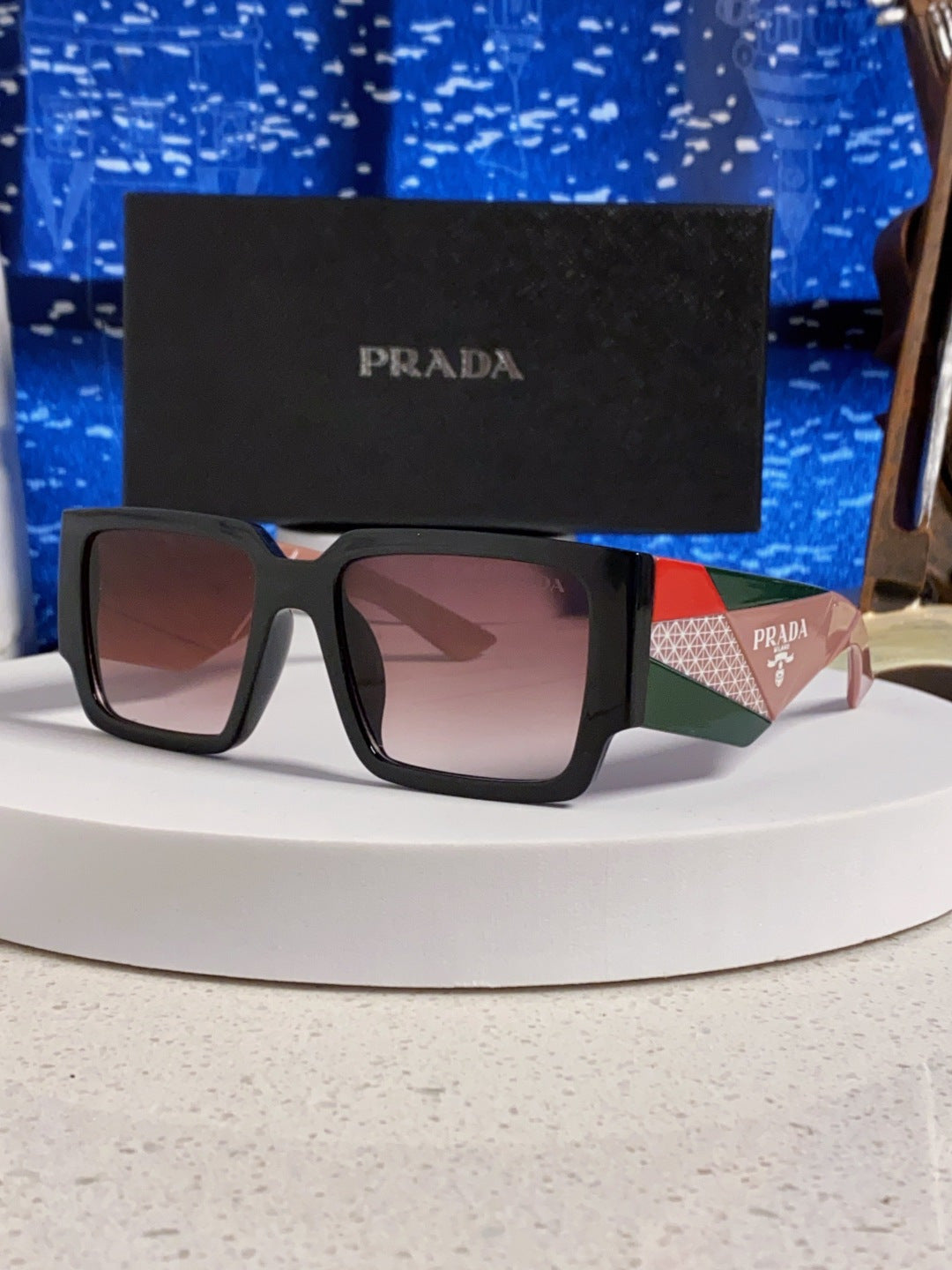 Prada Fashion Red Lens Sunglasses for Men & Women - 382721