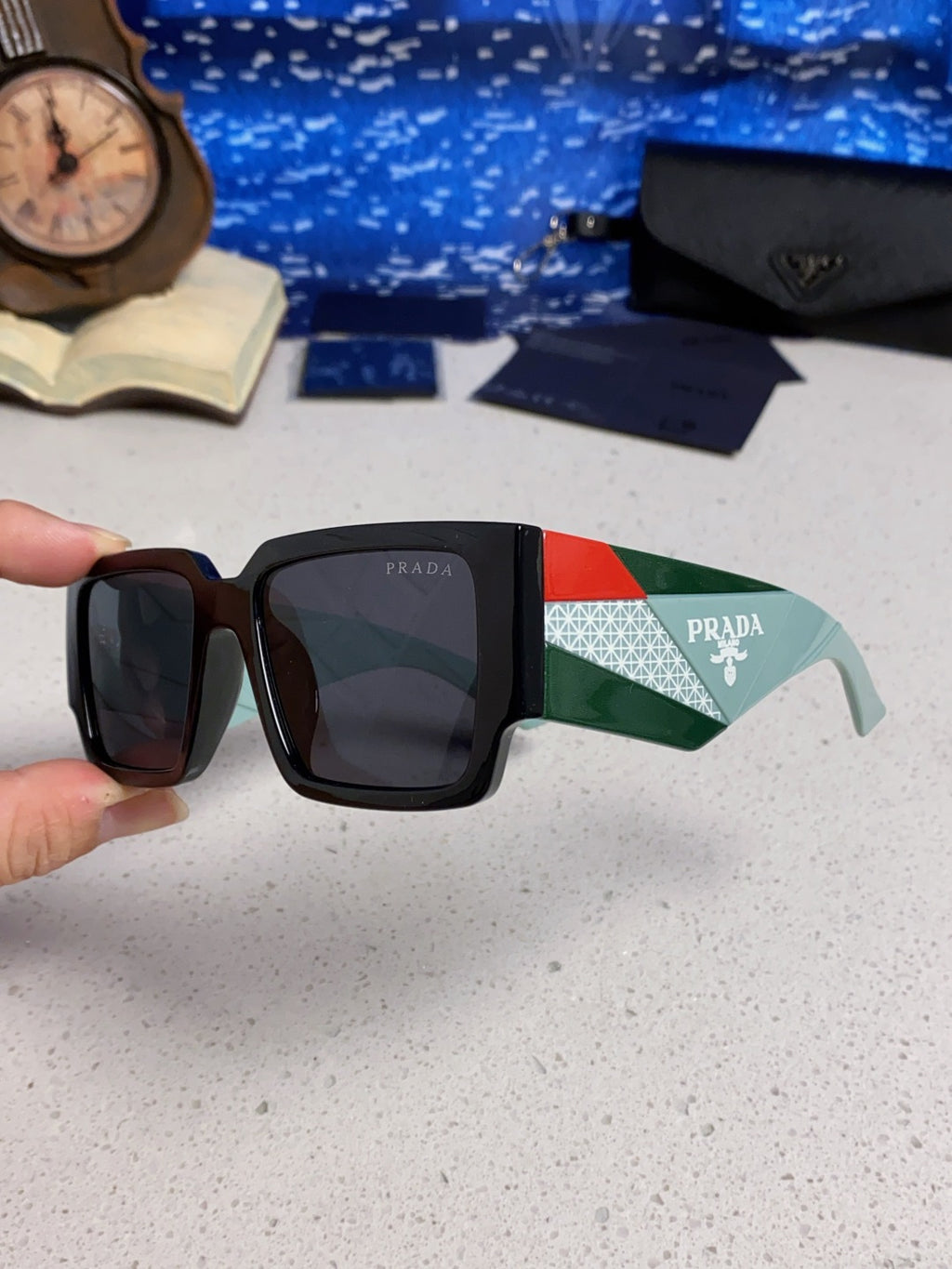 Prada Fashion Black Lens Sunglasses for Men & Women - 382722 - detail image 6