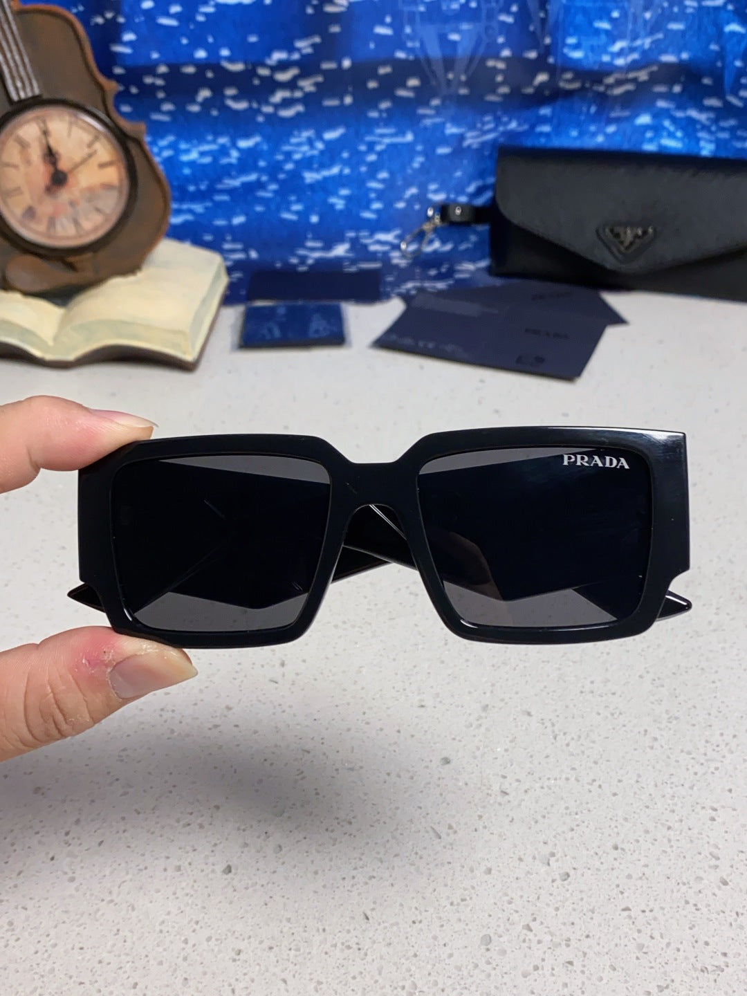 Prada Fashion Black Lens Sunglasses for Men & Women - 382725 - detail image 4