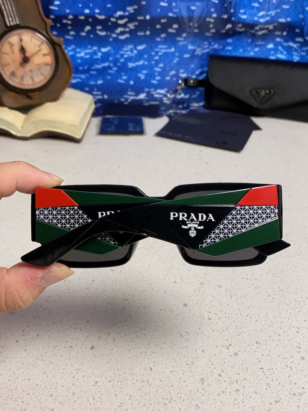 Prada Fashion Black Lens Sunglasses for Men & Women - 382725 - detail image 5