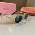 Miu Miu Metal Fashion Brown Lens Sunglasses for Men & Women - 432573