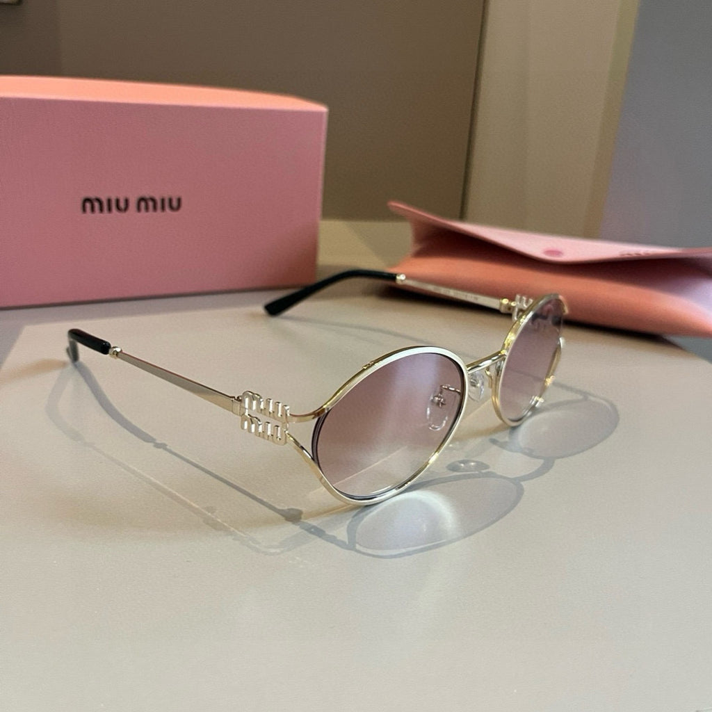 Miu Miu Metal Fashion Silver Lens Sunglasses for Men & Women - 432564