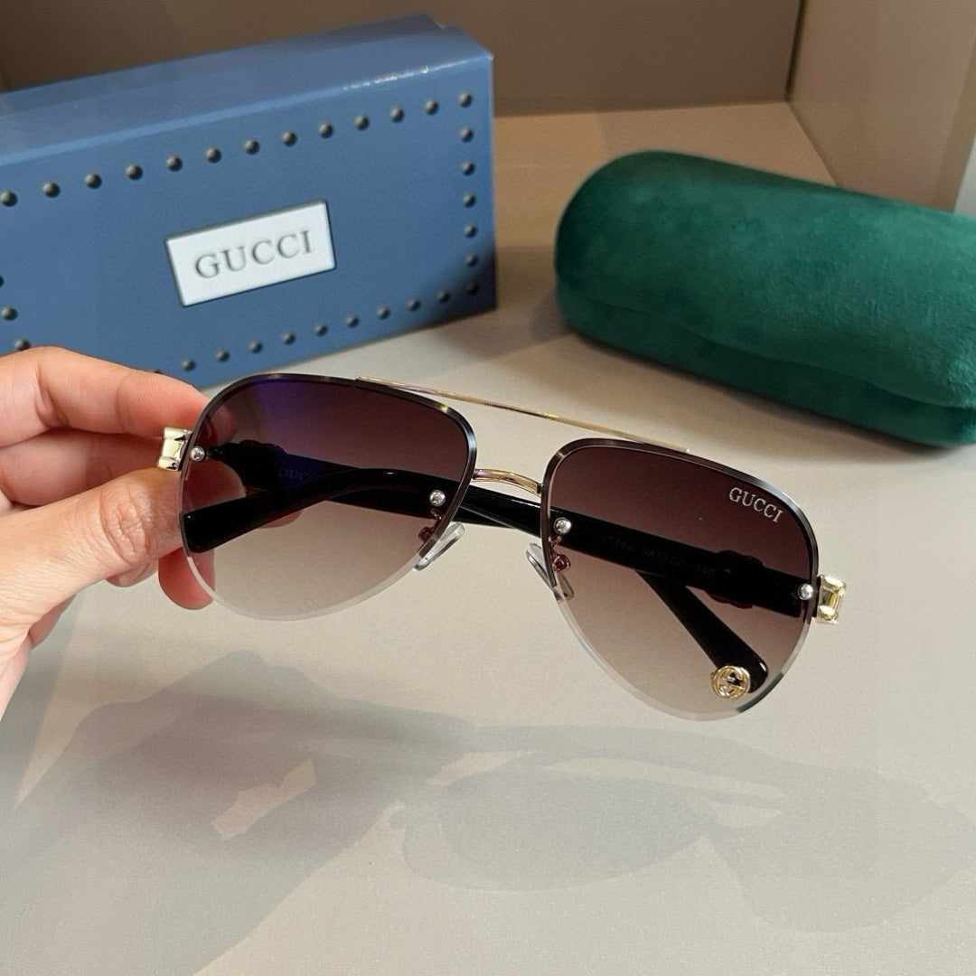Gucci Metal Aviator Brown Lens Sunglasses for Men & Women - 464975 - detail image 6