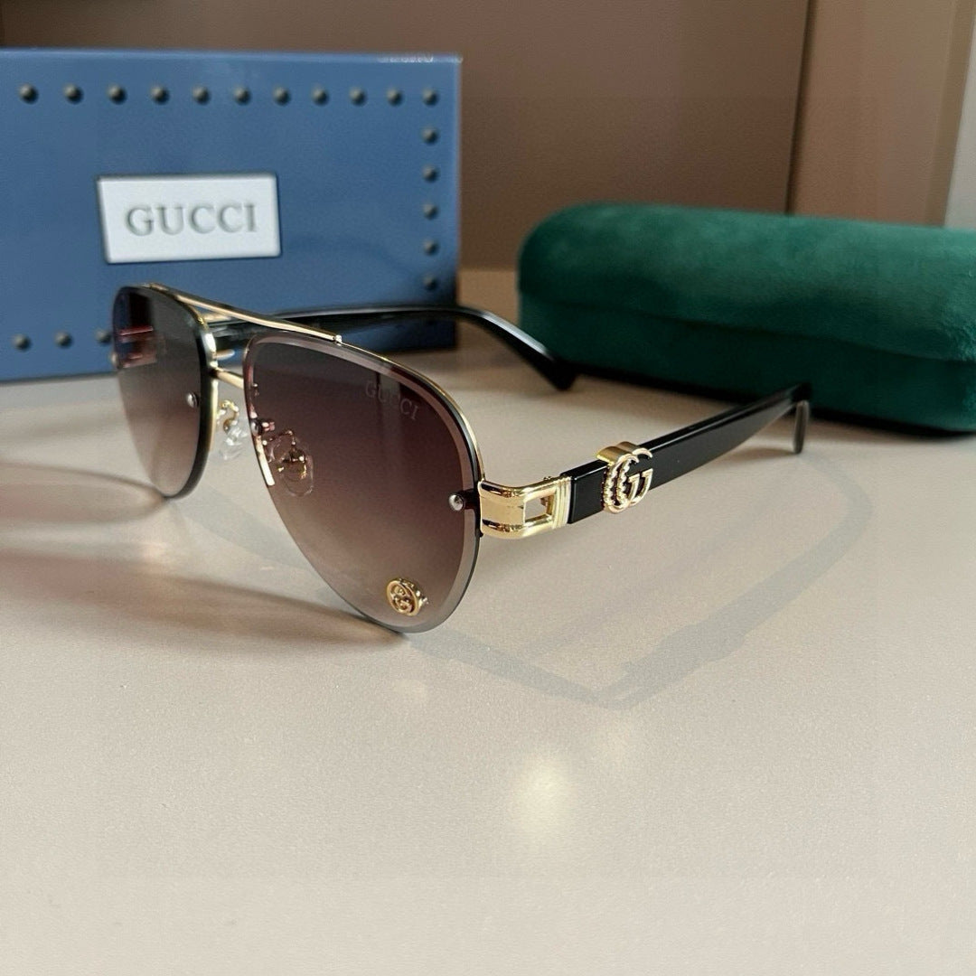 Gucci Metal Aviator Brown Lens Sunglasses for Men & Women - 464975 - detail image 3
