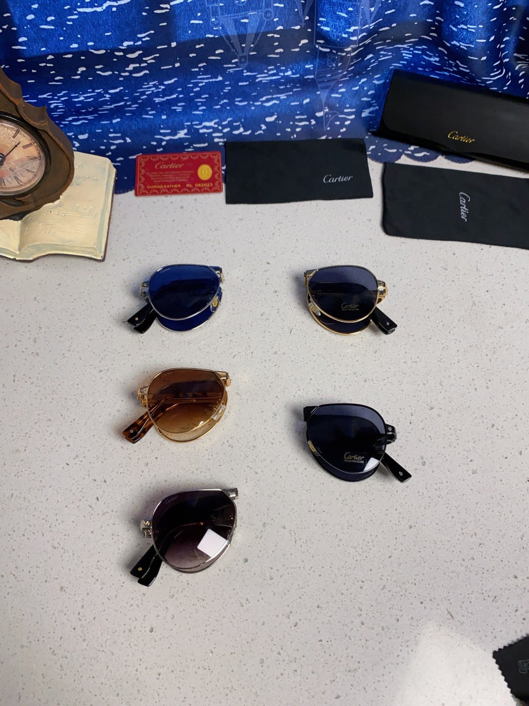 Cartier Folding Fashion Brown Lens Sunglasses for Men & Women - detail image 11