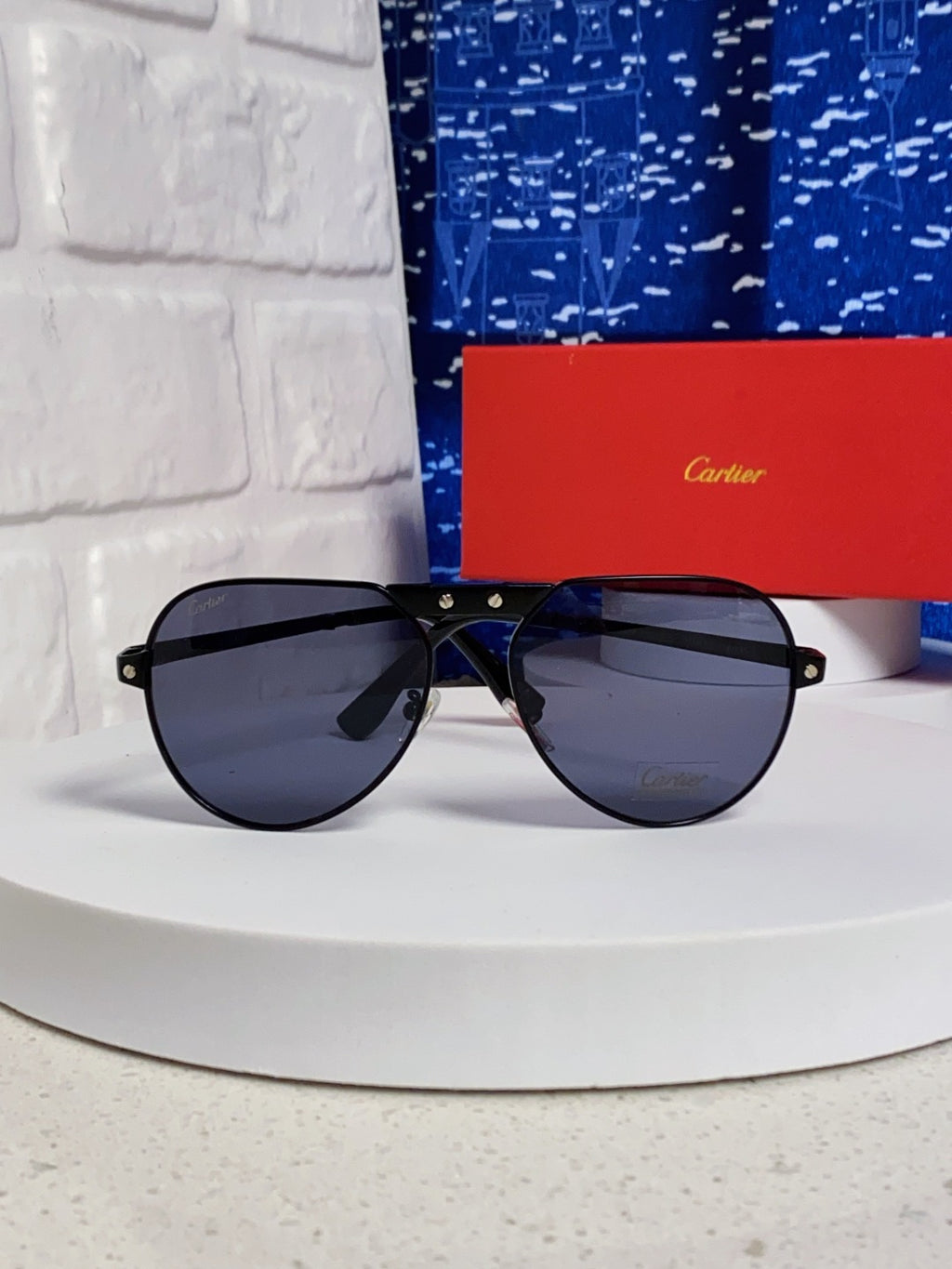 Cartier Folding Fashion Gray Lens Sunglasses for Men & Women - detail image 2