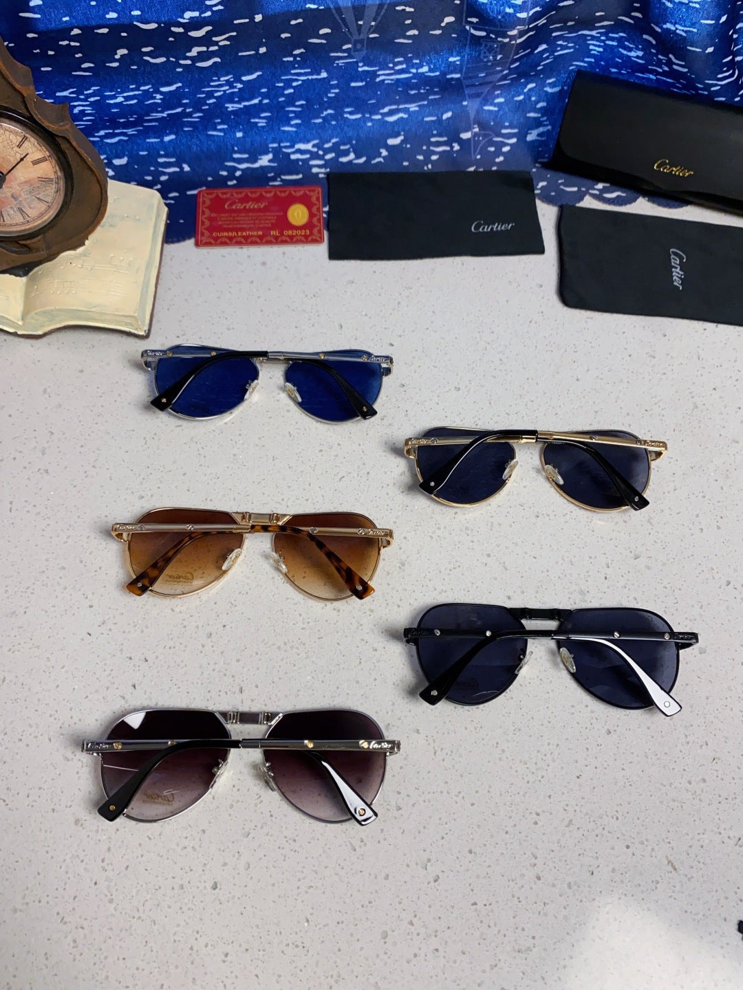 Cartier Folding Fashion Brown Lens Sunglasses for Men & Women - detail image 12