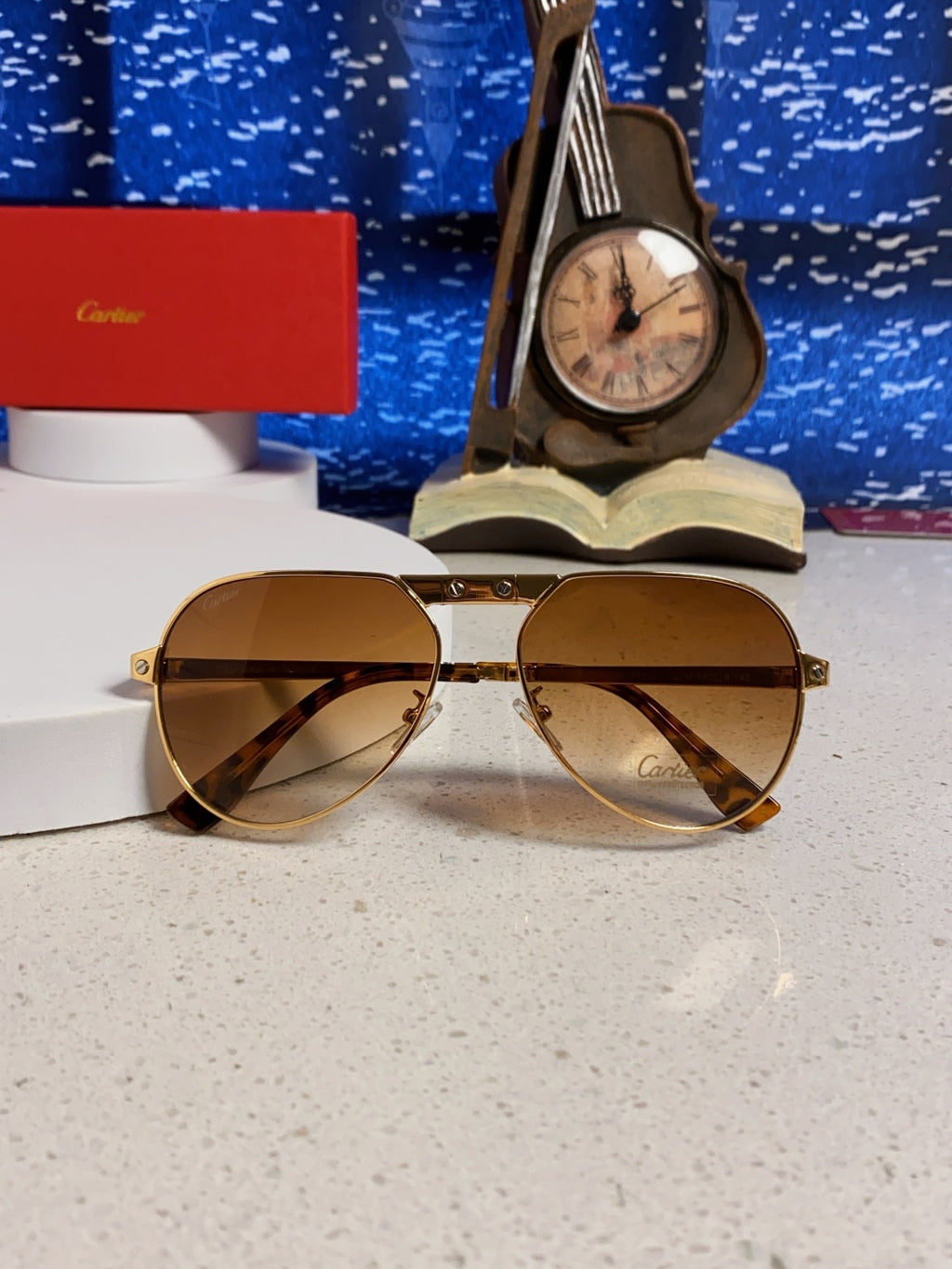 Cartier Folding Fashion Brown Lens Sunglasses for Men & Women - detail image 9