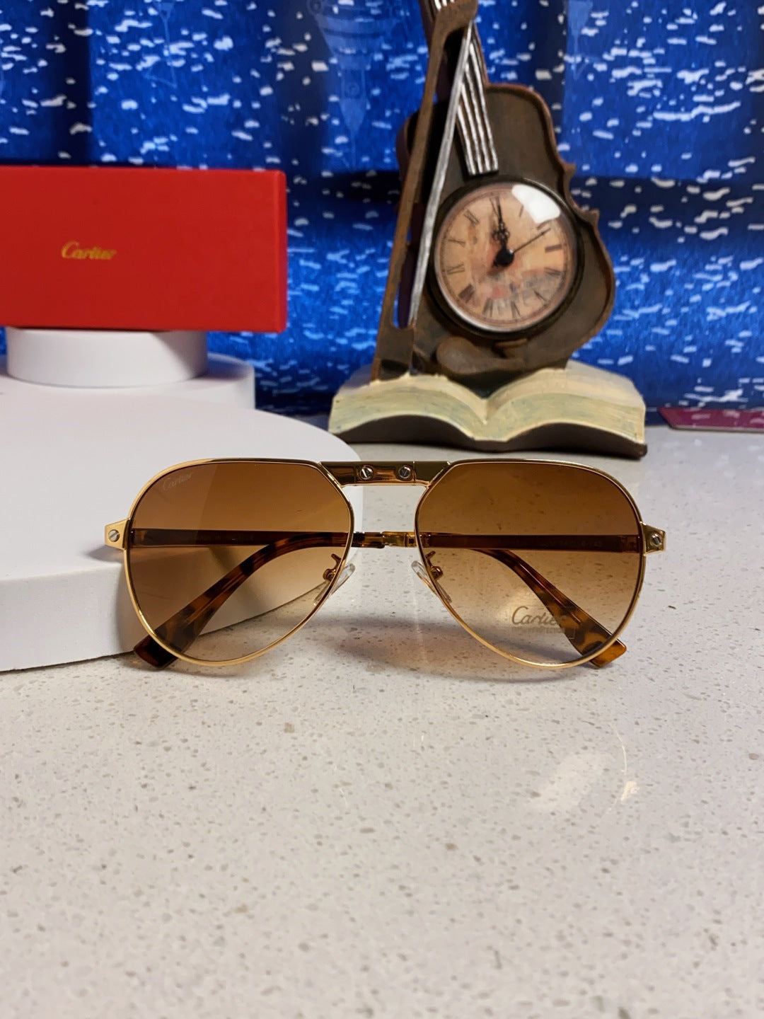 Cartier Folding Fashion Brown Lens Sunglasses for Men & Women - detail image 9