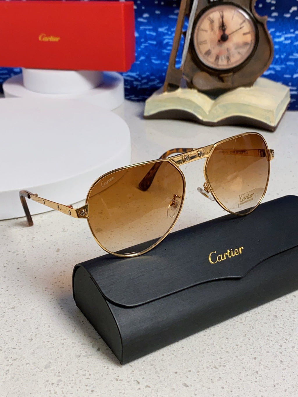 Cartier Folding Fashion Brown Lens Sunglasses for Men & Women - detail image 10