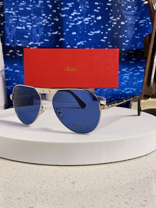 Cartier Folding Fashion Blue Lens Sunglasses for Men & Women - 382821