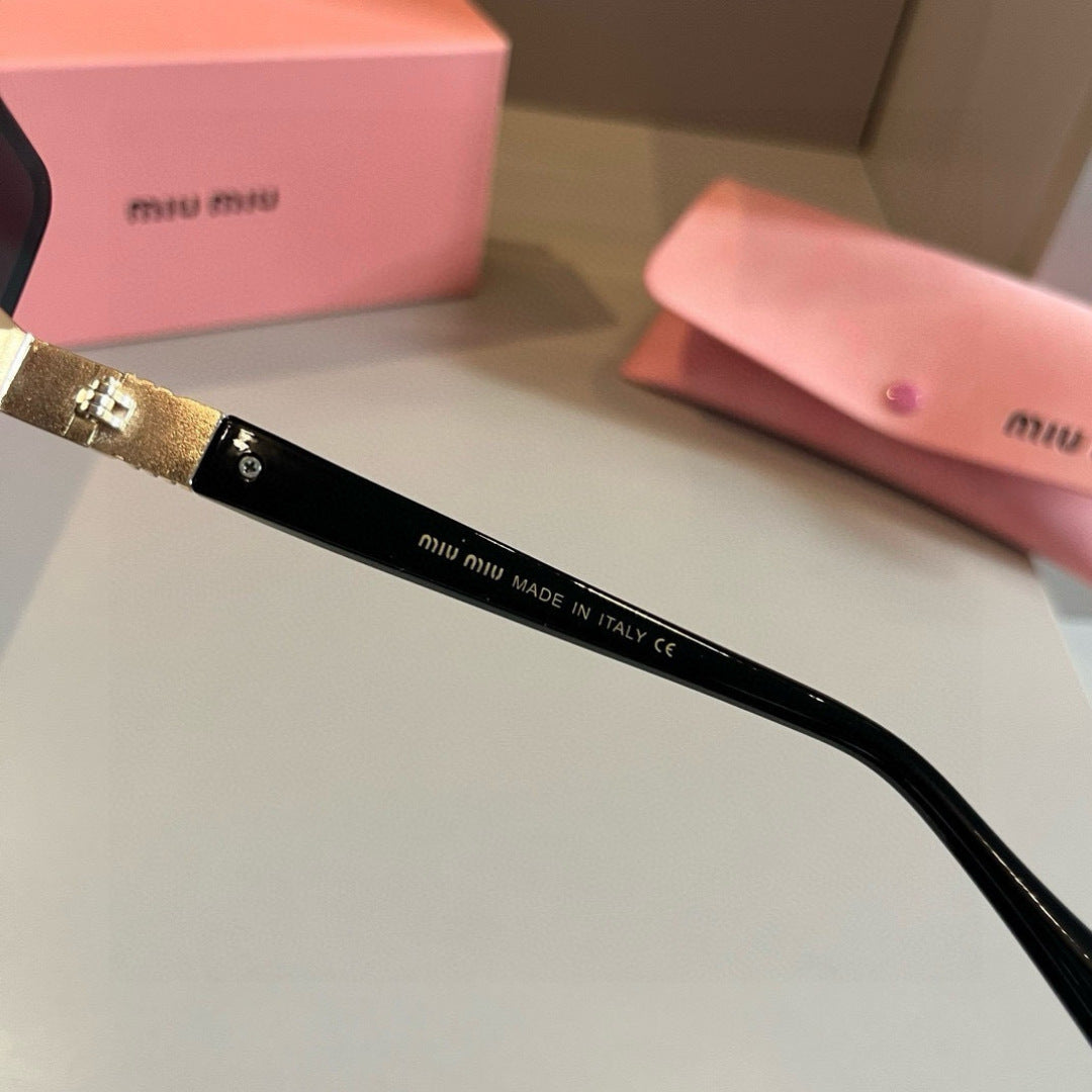 Miu Miu Lightweight Rimless Gold Lens Sunglasses for Women - detail image 7