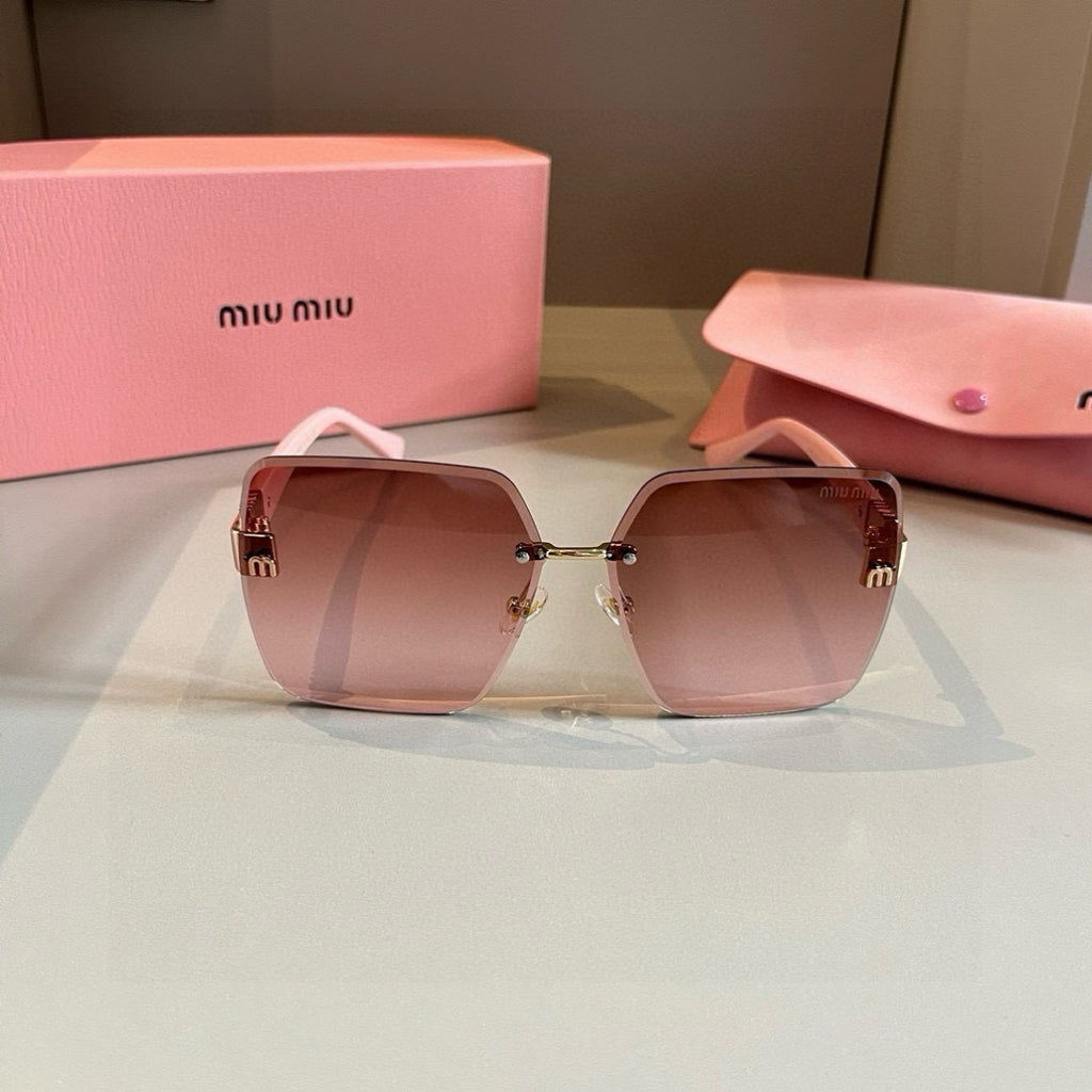 Miu Miu Lightweight Rimless Red Lens Sunglasses for Women - detail image 2