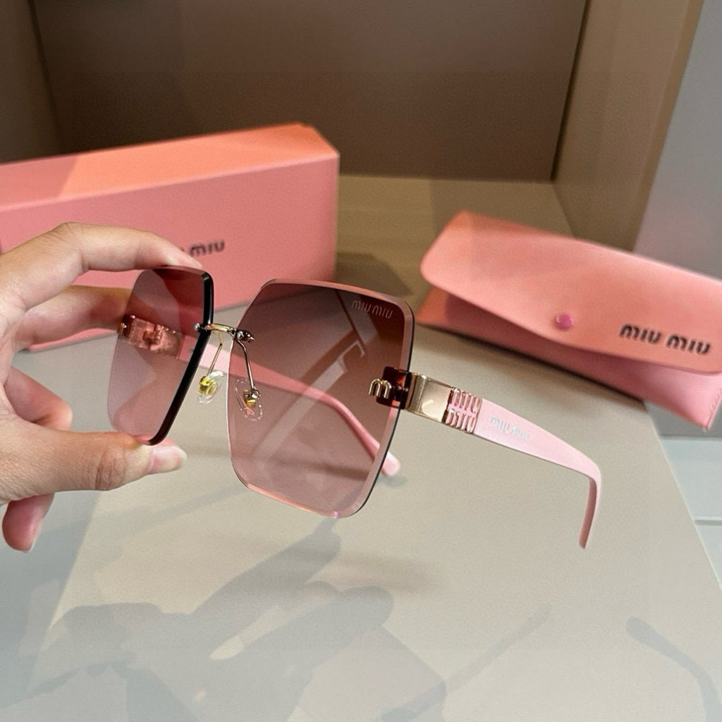 Miu Miu Lightweight Rimless Red Lens Sunglasses for Women - detail image 3