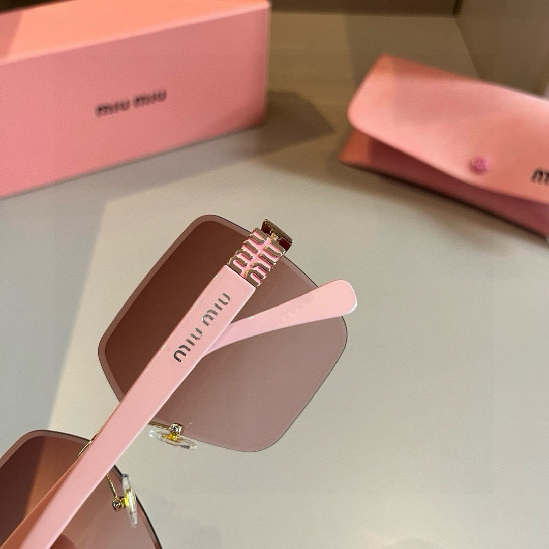 Miu Miu Lightweight Rimless Red Lens Sunglasses for Women - detail image 6