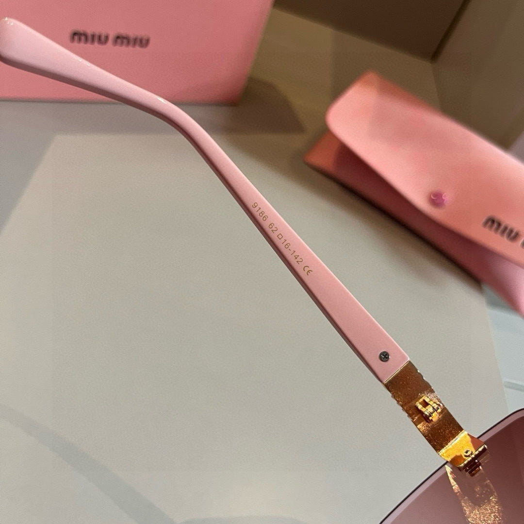 Miu Miu Lightweight Rimless Red Lens Sunglasses for Women - detail image 9