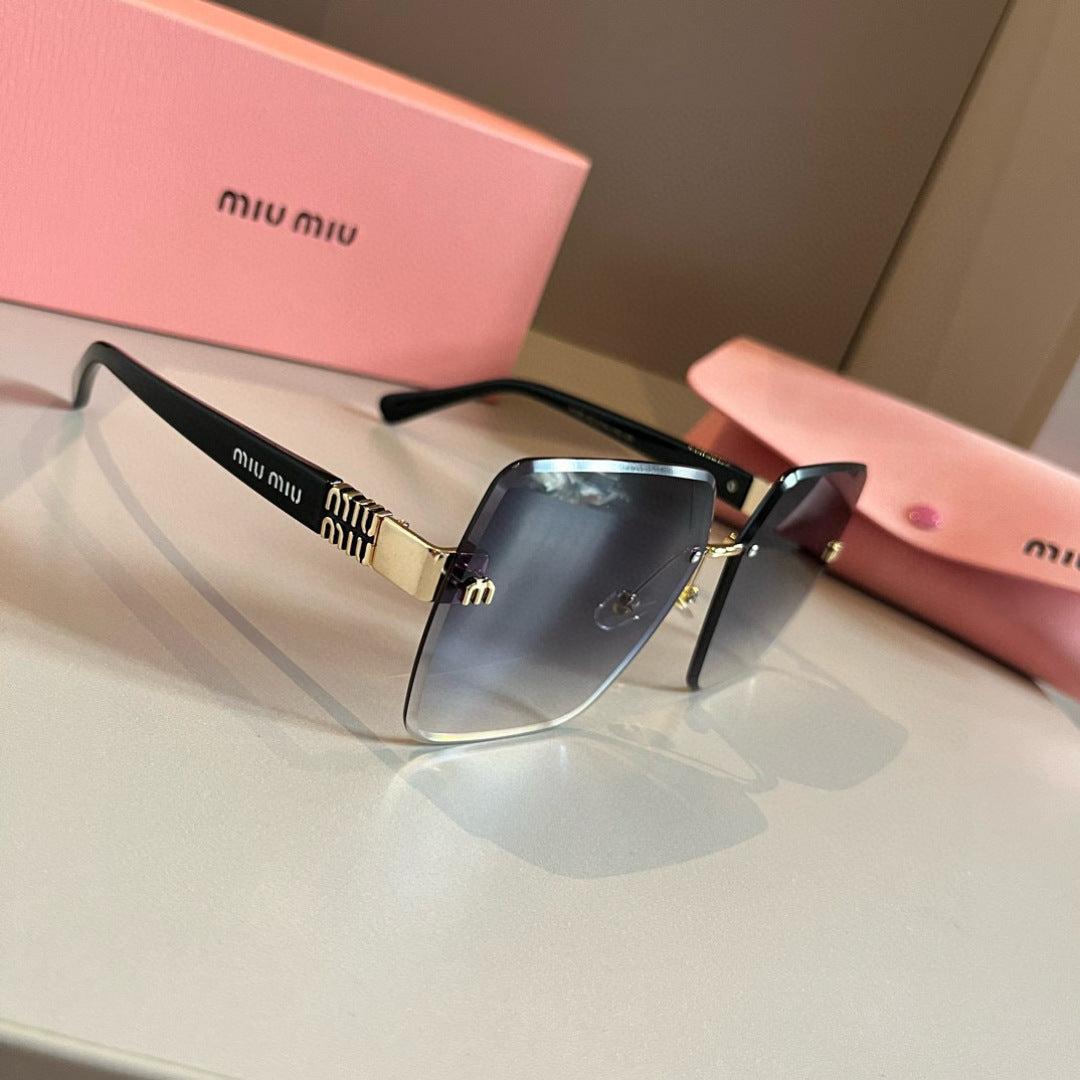 Miu Miu Lightweight Rimless Silver Lens Sunglasses for Women - 487678 - detail image 3