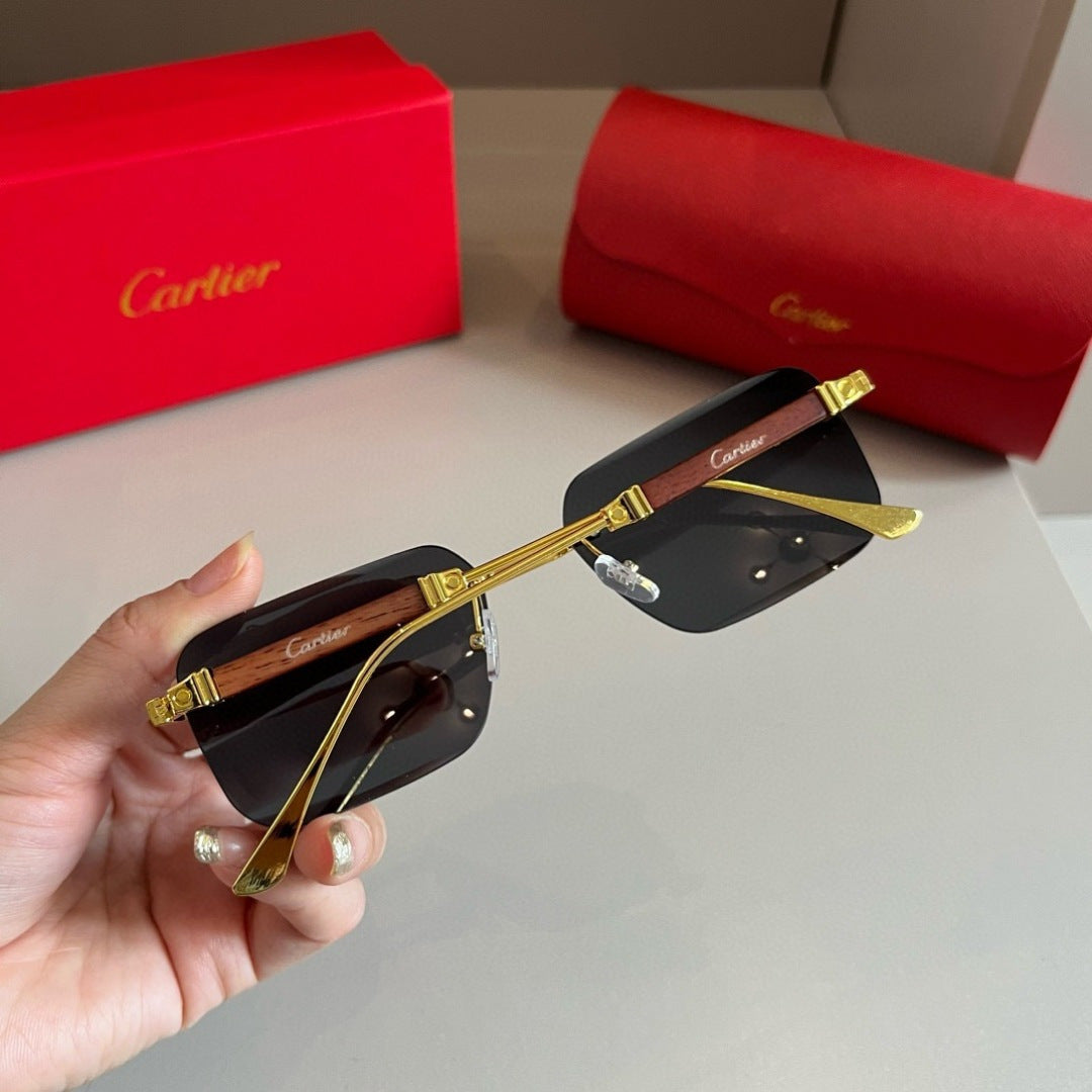 Cartier Lightweight Metal Rimless Silver Lens Sunglasses for Men & Wo - 487295 - detail image 5