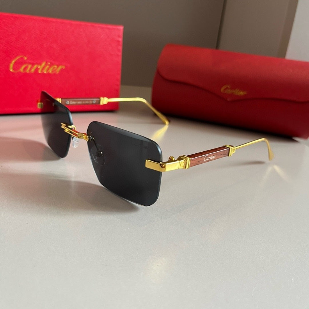 Cartier Lightweight Metal Rimless Silver Lens Sunglasses for Men & Wo - 487295 - detail image 3