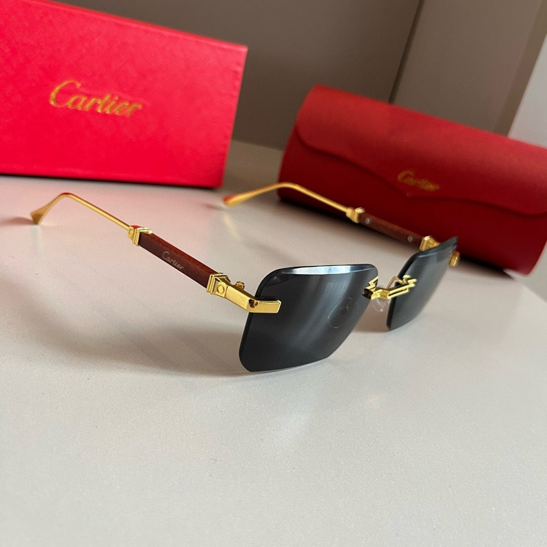 Cartier Lightweight Metal Rimless Silver Lens Sunglasses for Men & Wo - 487295