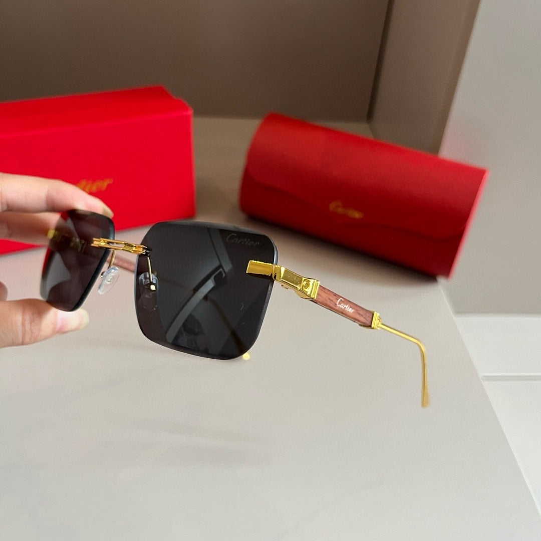 Cartier Lightweight Metal Rimless Silver Lens Sunglasses for Men & Wo - 487295 - detail image 4