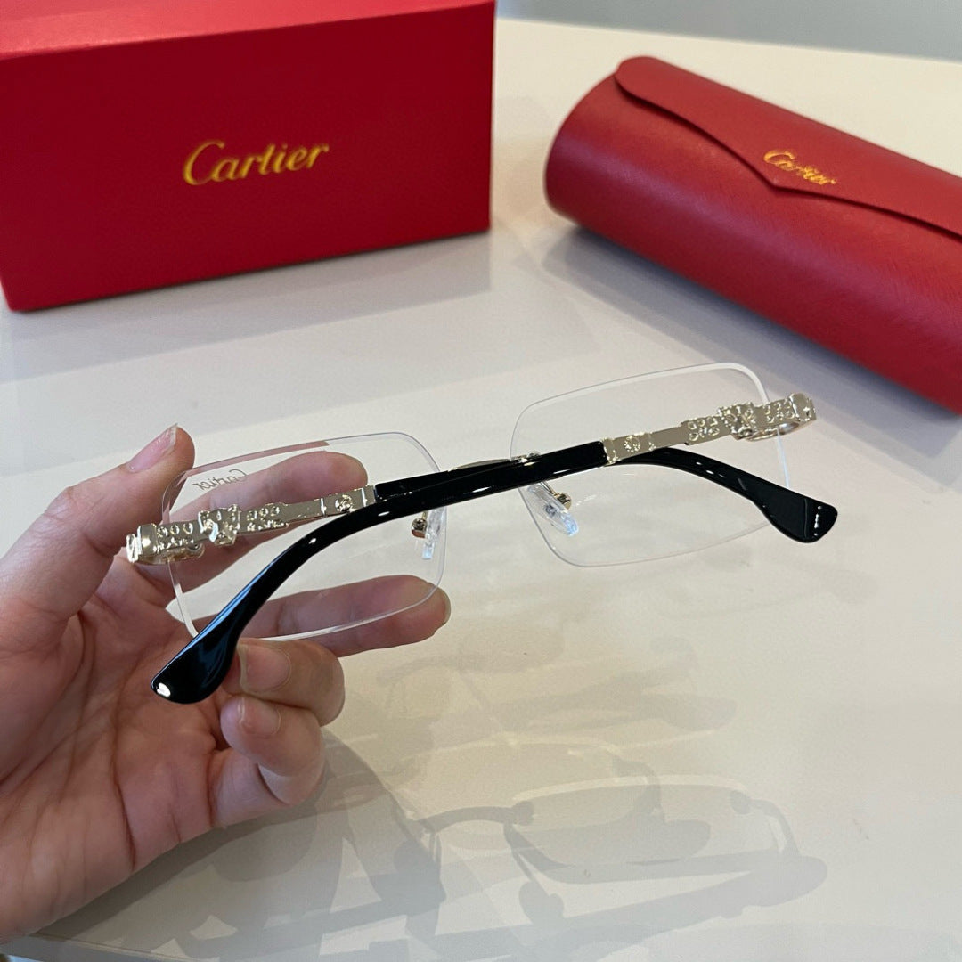 Cartier Lightweight Metal Rimless Silver Lens Sunglasses for Men & Wo - 998271 - detail image 7
