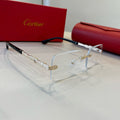 Cartier Lightweight Metal Rimless Silver Lens Sunglasses for Men & Wo - 998271