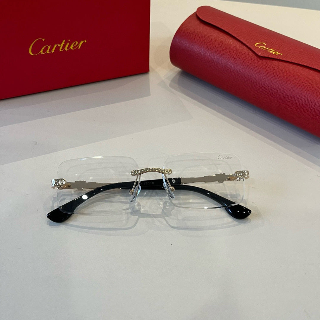 Cartier Lightweight Metal Rimless Silver Lens Sunglasses for Men & Wo - 998271 - detail image 4
