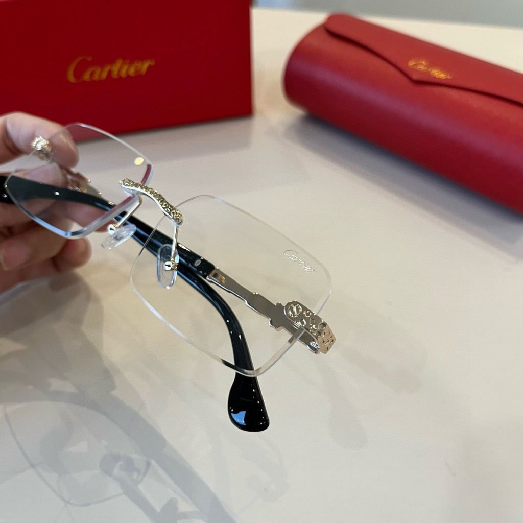 Cartier Lightweight Metal Rimless Silver Lens Sunglasses for Men & Wo - 998271 - detail image 5