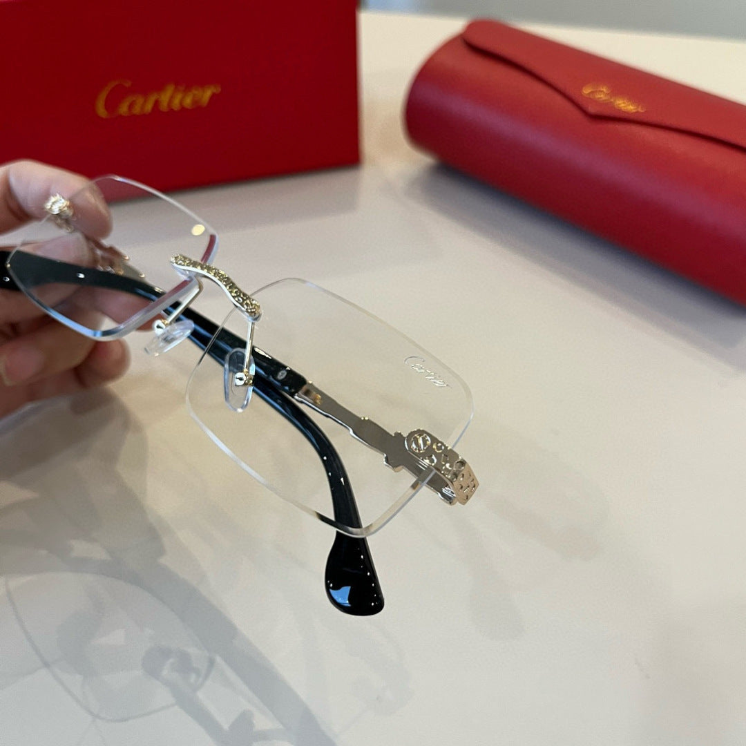 Cartier Lightweight Metal Rimless Silver Lens Sunglasses for Men & Wo - 998271 - detail image 5