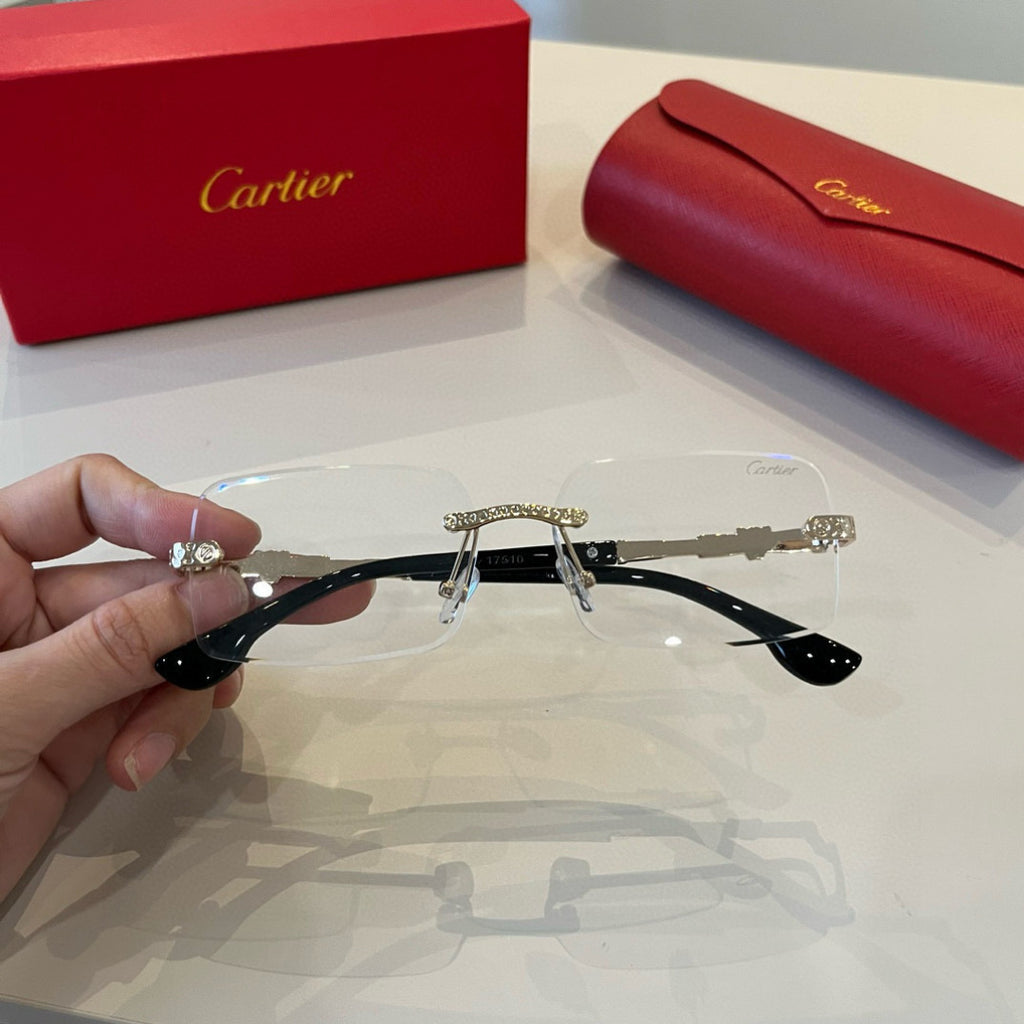 Cartier Lightweight Metal Rimless Silver Lens Sunglasses for Men & Wo - 998271 - detail image 6