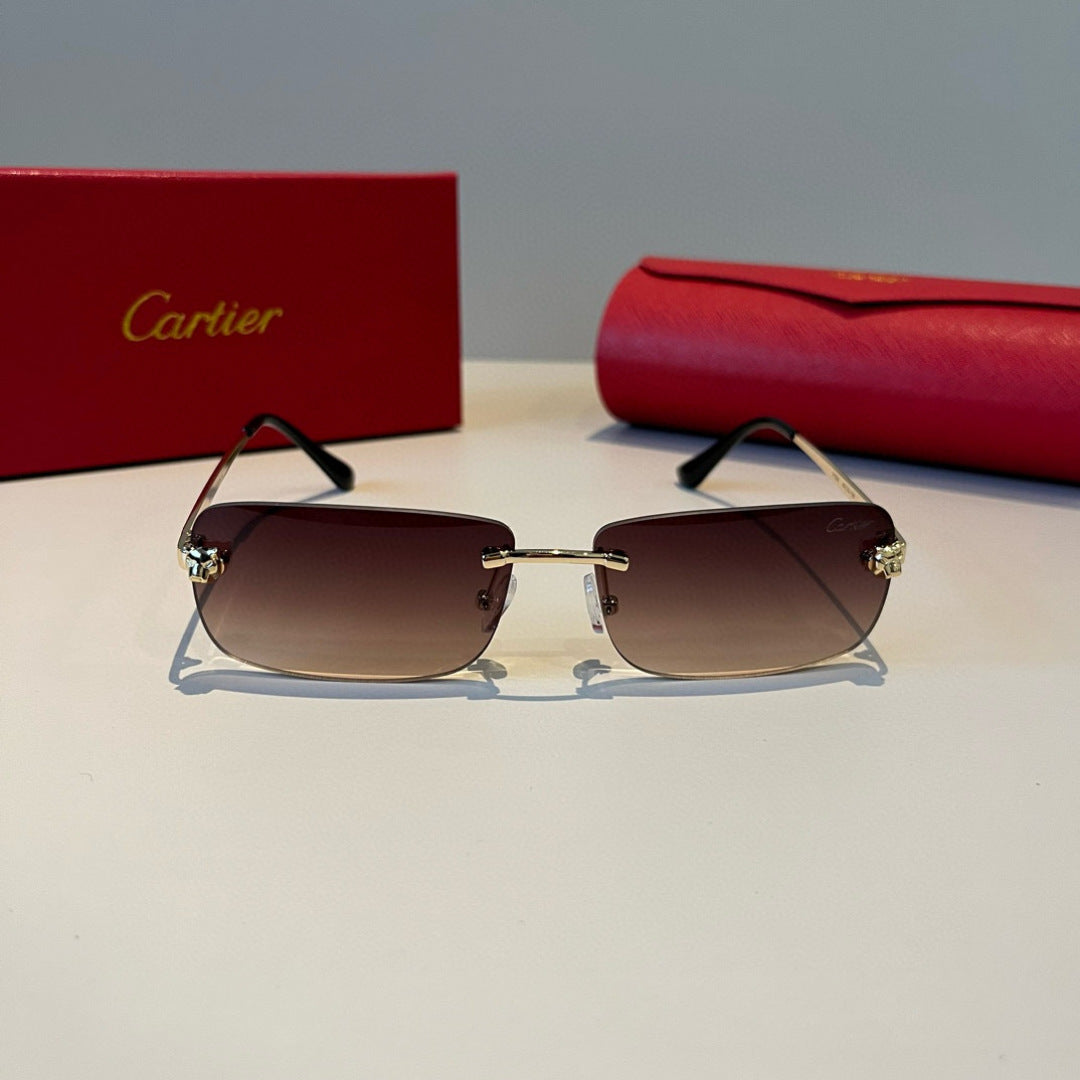 Cartier Lightweight Metal Rimless Red Lens Sunglasses for Men & Women - 998273 - detail image 2