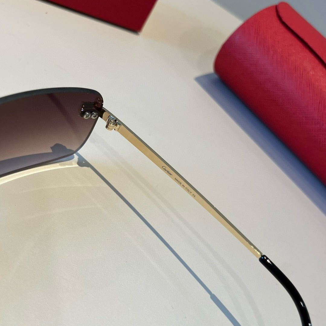 Cartier Lightweight Metal Rimless Red Lens Sunglasses for Men & Women - 998273 - detail image 8