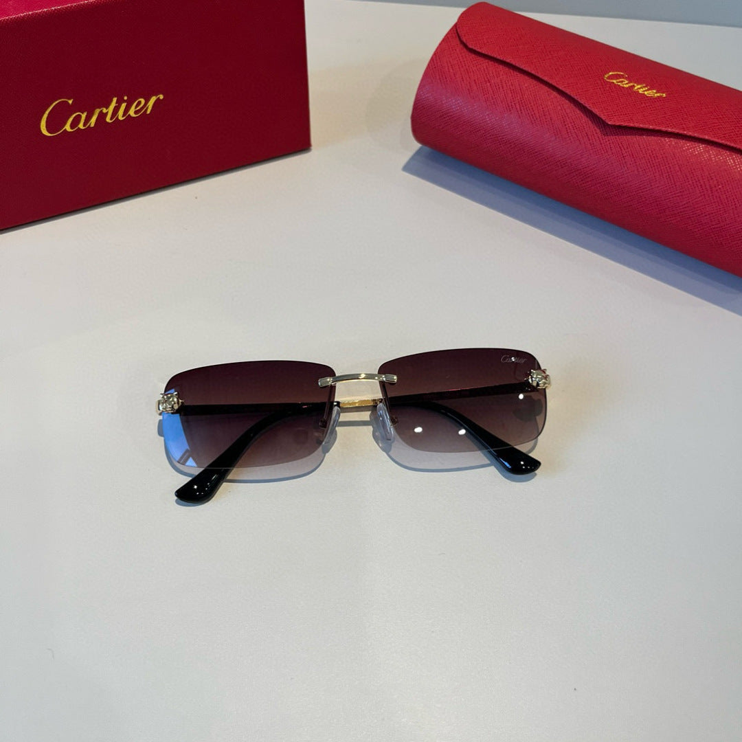 Cartier Lightweight Metal Rimless Red Lens Sunglasses for Men & Women - 998273 - detail image 5